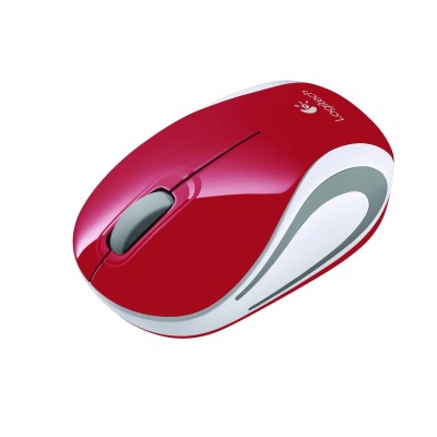 Logitech M187 Rojo/Blanco -Ratón inalámbrico ultraportátil 1000