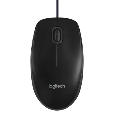 Logitech B100 Negro Ratón Optico ofimática y uso diario, Cable