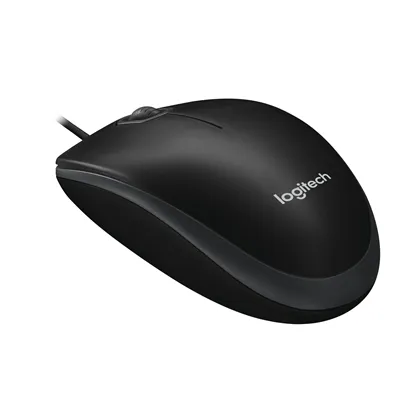 Logitech B100 Negro Ratón Optico ofimática y uso diario, Cable