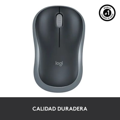 Logitech M185 Negro/Gris - Ratón inalámbrico mediano 1000 DPI