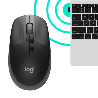 Logitech M190 Negro/Gris oscuro Ratón inalámbrico tamaño