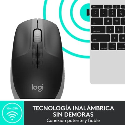 Logitech M190 Negro/Gris Ratón inalámbrico tamaño normal