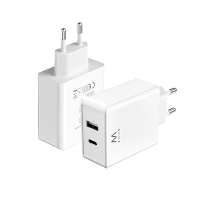 Ewent cargador rápido usb-c y usb-a / gan / 45w