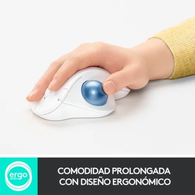 Logitech ERGO M575 Blanco-Ratón Trackball Inalámbrico