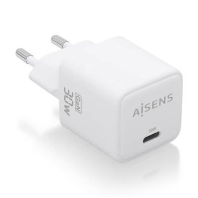 Cargador Gan de Pared Aisens ASCH-30W1P035-W/ 1xUSB Tipo-C/ 30W