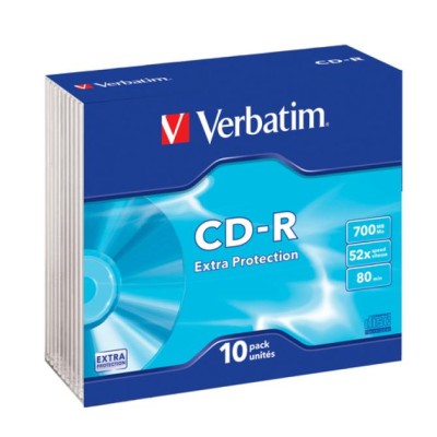 CD-R Verbatim Datalife 52X/ Estuche delgado-10uds