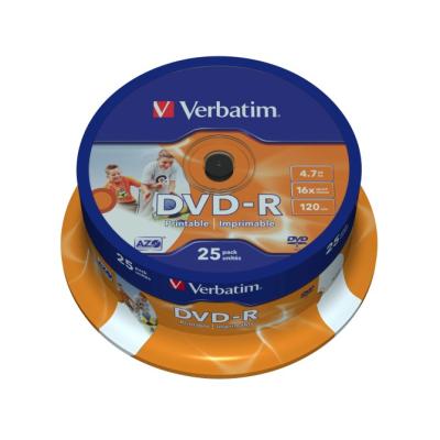 DVD-R Verbatim Imprimible 16X/ Tarrina-25uds