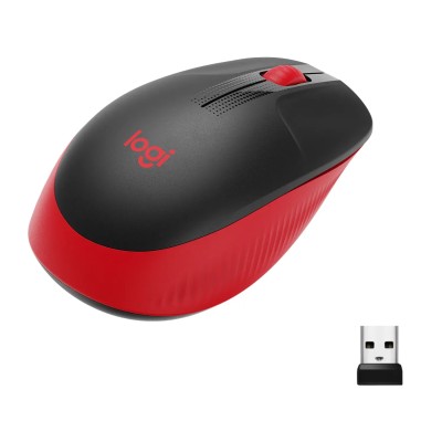 Logitech M190 Negro/Rojo Ratón inalámbrico tamaño normal