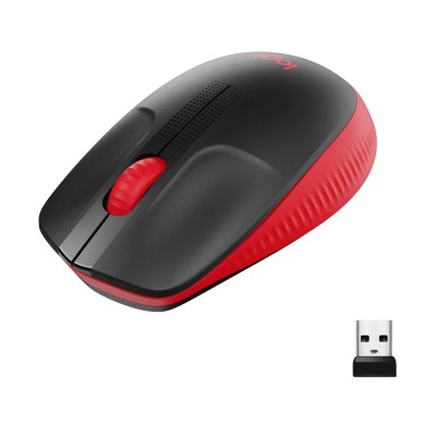 Logitech M190 Negro/Rojo Ratón inalámbrico tamaño normal