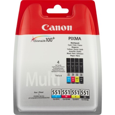 Cartucho de Tinta Original Canon CLI-551 Multipack/ Cian/