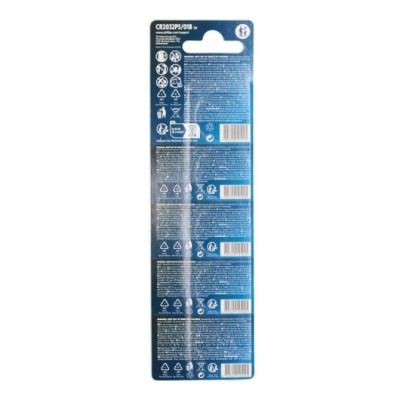 Pack de 5 Pilas de Botón Philips CR2032P5/01B Lithium/ 3V