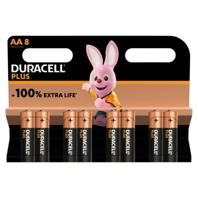 Pack de 8 Pilas AA Duracell Plus Extra Life LR6-MN1500AA8/