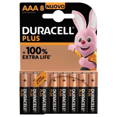 Duracell plus power pila alcalina aaa lr03 pack 8