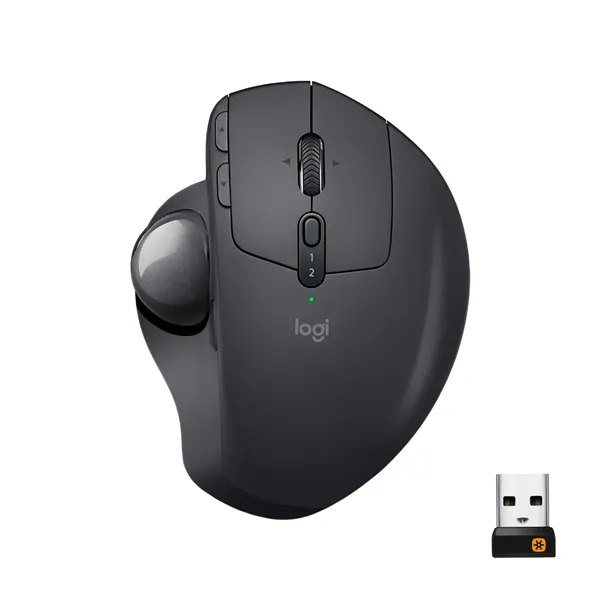 Logitech MX ERGO Ratón Trackball  8 botones, Wireless + Bluetooth, Batería recargable/ Hasta 2048 DPI