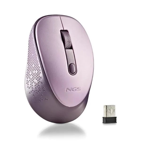 Ratón Inalámbrico NGS Dew Lilac/ Hasta 1600 DPI/ Lila