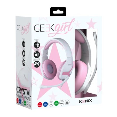 Headset Konix Geek Girl Crystal 40mm Neodimio Micro Flexible