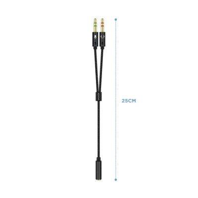 Adaptador Aisens A128-0418/ Jack 3.5 Hembra - 2x Jack 3.5