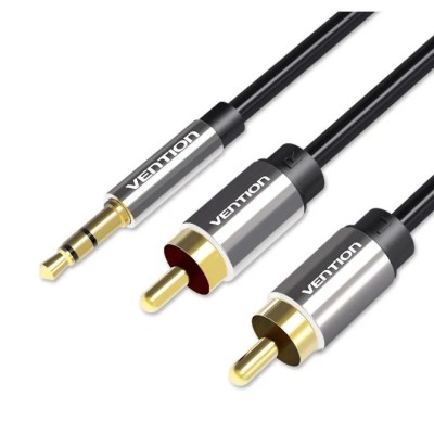 Cable Estéreo Vention BCFBF/ Jack 3.5 Macho - 2x RCA Macho/ 1m/