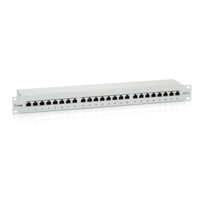 Patch Panel 24 Puertos Categoria 6 Apantallado Color Gris Claro