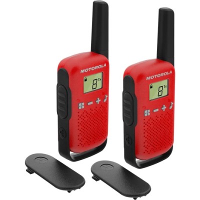 Motorola t42 walkie talkie 4km 16ch rojo duo