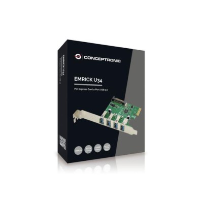 Controladora Pcie Conceptronic Emrick02g Pcie 4 Puertos Usb 3.0