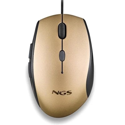 Ratón Ergonómico NGS Moth Gold/ Hasta 1600 DPI/ Dorado