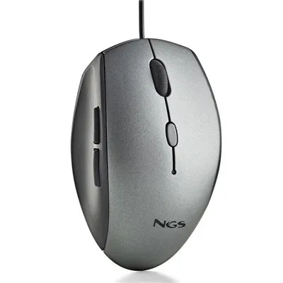 Ratón Ergonómico NGS Moth Gray/ Hasta 1600 DPI/ Gris