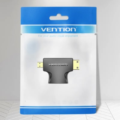 Adaptador HDMI 2 en 1 Vention AGFB0/ HDMI Hembra a Micro HDMI