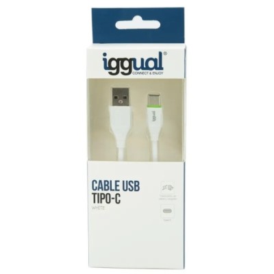 Iggual cable usb-a/usb-c 100 cm blanco