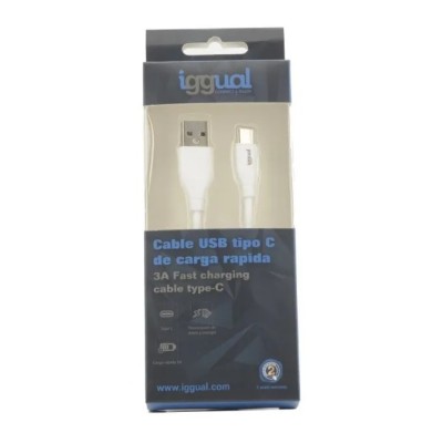 Iggual cable usb-a/usb-c 100 cm blanco q3.0 3a