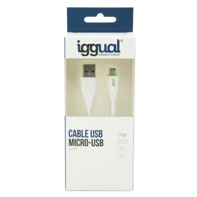 Iggual cable usb-a/micro-usb 100 cm blanco