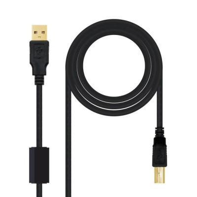 Cable USB 2.0 Impresora Nanocable 10.01.1205/ USB Tipo-B Macho