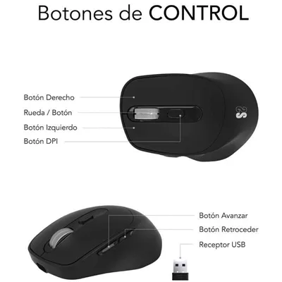 Ratón Ergonómico Inalámbrico por Bluetooth/ 2.4GHz Subblim