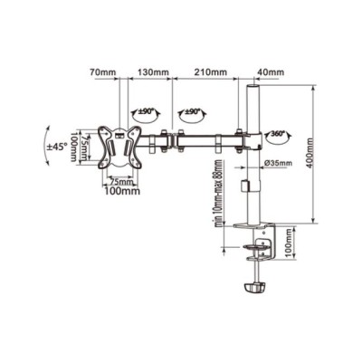 Soporte De Mesa Equip 650151 Para 1 Pantalla 13"-32" De Brazo