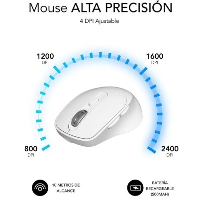 Ratón Ergonómico Inalámbrico por Bluetooth/ 2.4GHz Subblim