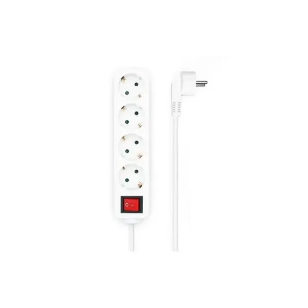 Regleta con Interruptor Aisens A154-0649/ 4 Tomas de Corriente/ Cable 1.4m/ Blanco