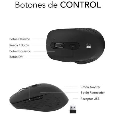 Ratón Ergonómico Inalámbrico por Bluetooth/ 2.4GHz Subblim