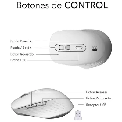 Ratón Ergonómico Inalámbrico por Bluetooth/ 2.4GHz Subblim