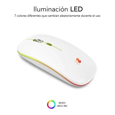 Ratón Inalámbrico por Bluetooth Subblim LED Dual Flat/ Batería