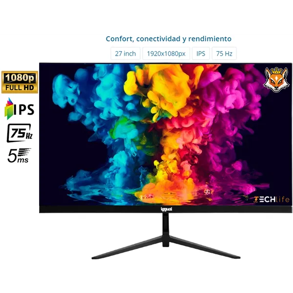 Iggual 27" Monitor LED IPS FHD 75Hz 5ms Slim HDMI/VGA