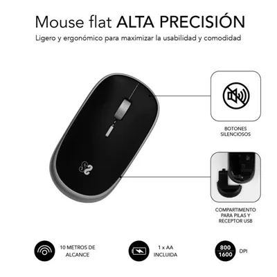 Ratón Mini Inalámbrico Subblim Wireless Mini/ Hasta 1600 DPI/