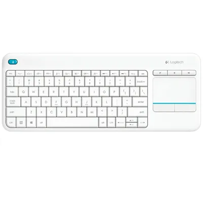 Logitech K400 Plus Blanco Smart TV Teclado con pad Táctil