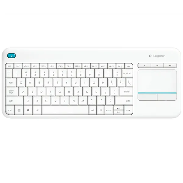 Logitech K400 Plus Blanco Smart TV Teclado con pad Táctil Inalámbrico