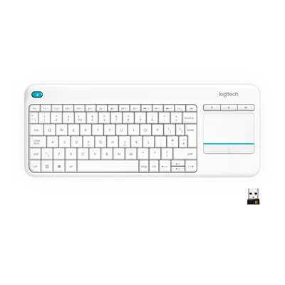 Logitech K400 Plus Blanco Smart TV Teclado con pad Táctil