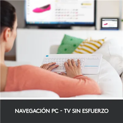 Logitech K400 Plus Blanco Smart TV Teclado con pad Táctil