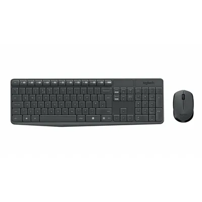 Logitech MK235 Teclado y ratón inalambrico, teclas planas, gris