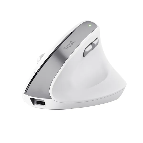 Ratón Ergonómico Inalámbrico Trust Bayo II/ Batería recargable/ Hasta 2400 DPI/ Blanco