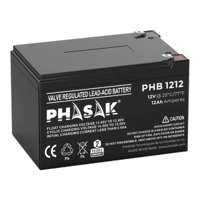 Batería Phasak PHB 1212 compatible con SAI/UPS PHASAK según