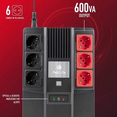 SAI Offline NGS Fortress Bunker/ 600VA-360W/ 6 Salidas/ Formato