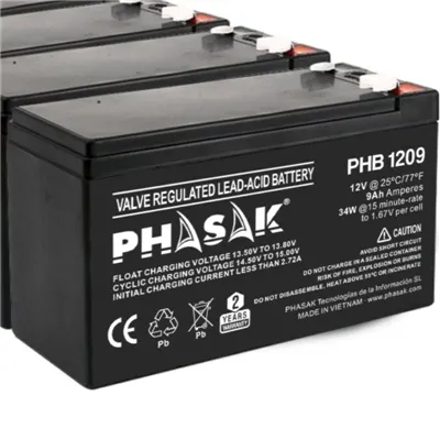 Batería Phasak PHB 1209 compatible con SAI/UPS PHASAK según